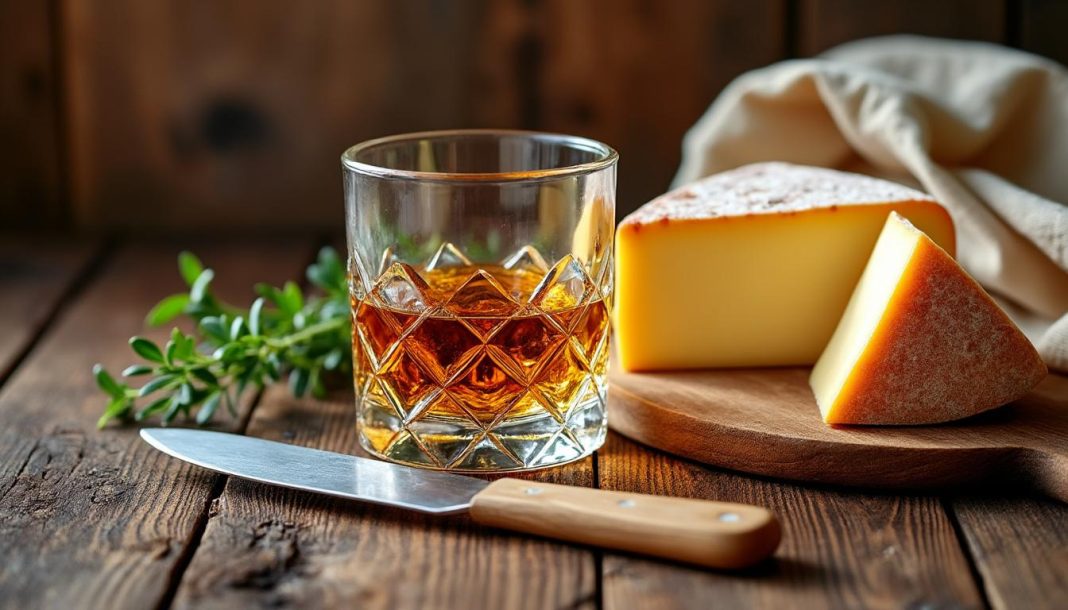 découvrez pourquoi un vieux whisky sublime parfaitement un comté d'alpage affiné 24 mois grâce à des accords spiritueux harmonieux et riches en saveurs.