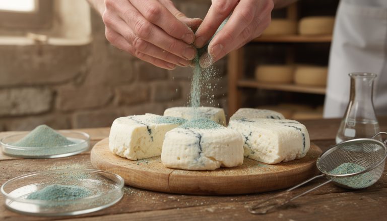 découvrez la technique d'ensemencement des pâtes persillées avec l'oxygénation du penicillium roqueforti pour obtenir des fromages au goût et à la texture parfaits.