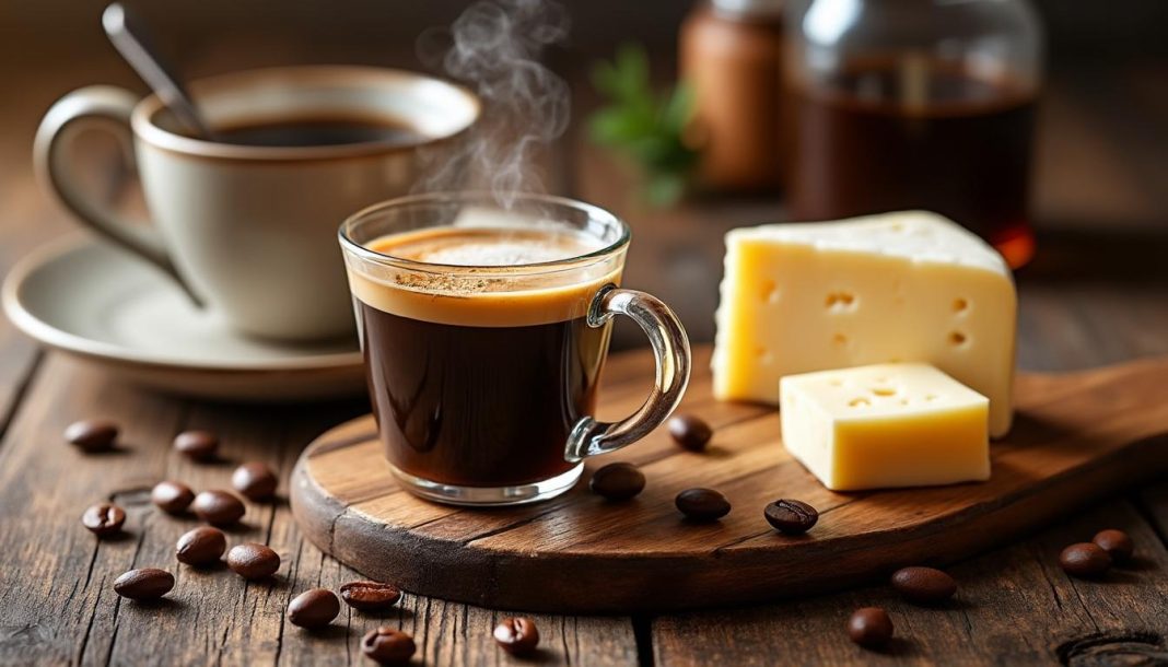 découvrez l'harmonie parfaite entre le café fraîchement torréfié et la douceur crémeuse du fromage triple-crème. une expérience gustative unique qui ravira vos papilles.