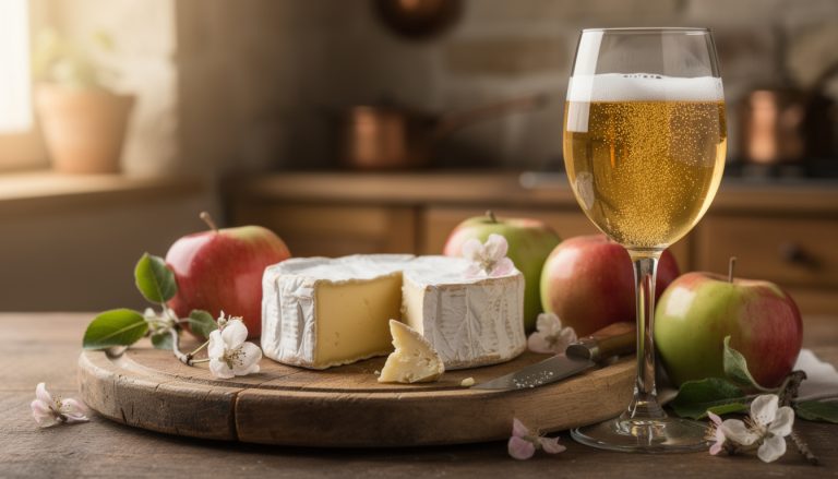 découvrez l'harmonie unique entre cidre et camembert, où la fermentation pommée rencontre la croûte fleurie pour un accord gustatif exceptionnel.