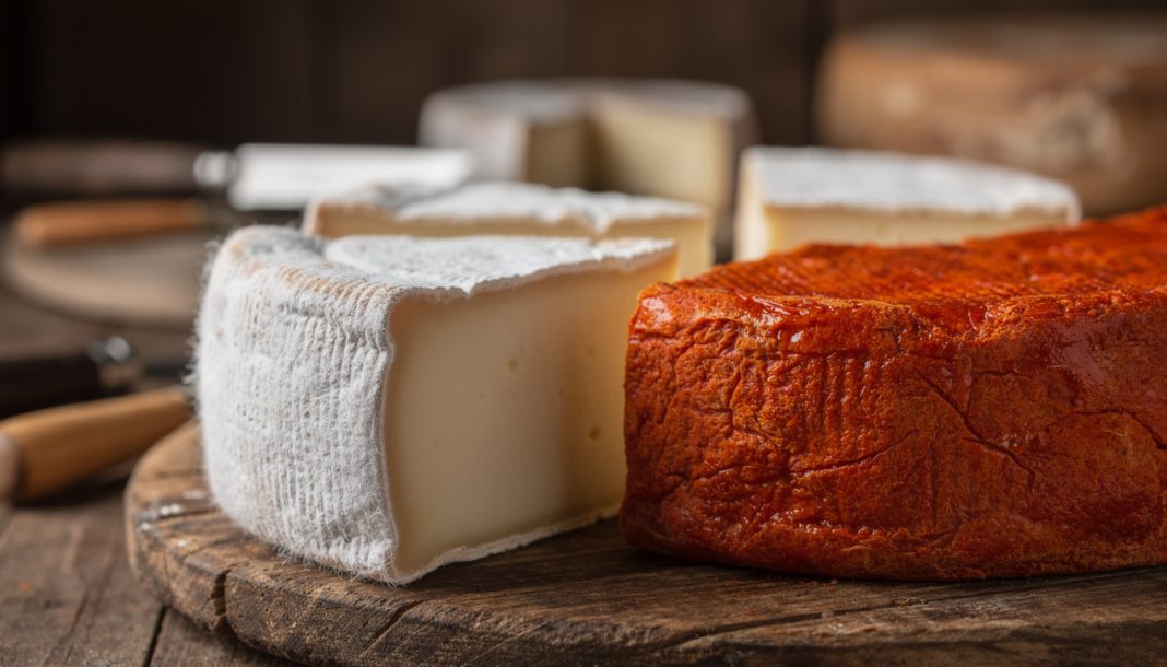 découvrez les fromages à croûte mixte, où le duvet blanc délicat s'allie aux ferments rouges pour offrir des saveurs uniques et harmonieuses.