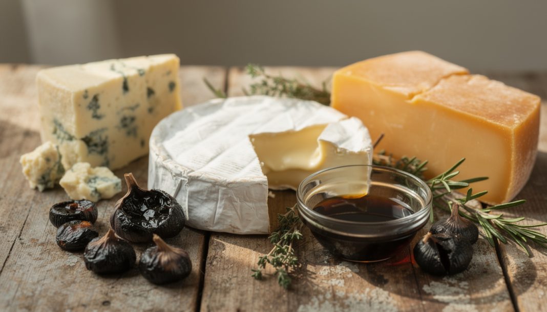 découvrez comment sublimer vos fromages avec des condiments raffinés comme l'ail noir et le vinaigre balsamique pour éveiller et surprendre vos papilles.