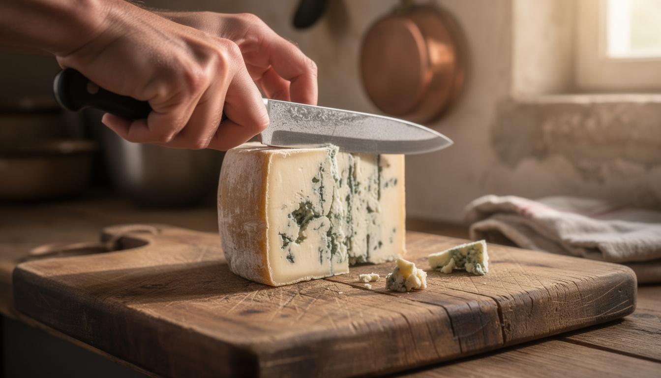 découvrez comment découper les pâtes persillées comme le roquefort sans les effriter grâce à une lame chauffée, pour des tranches parfaites et savoureuses.