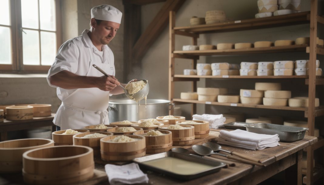 découvrez le camembert de normandie aop et sa technique traditionnelle de moulage à la louche, une étape technique essentielle garantissant son authenticité et sa qualité unique.