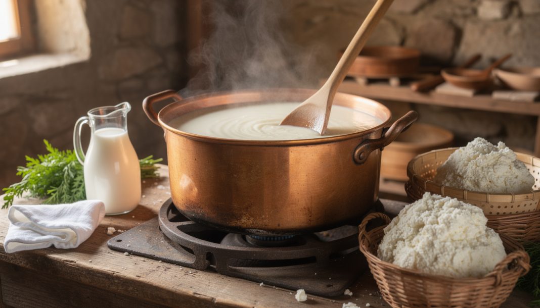 découvrez le processus de réchauffage du lactosérum et comment il permet la fabrication traditionnelle de la ricotta et du brocciu, deux fromages italiens authentiques.