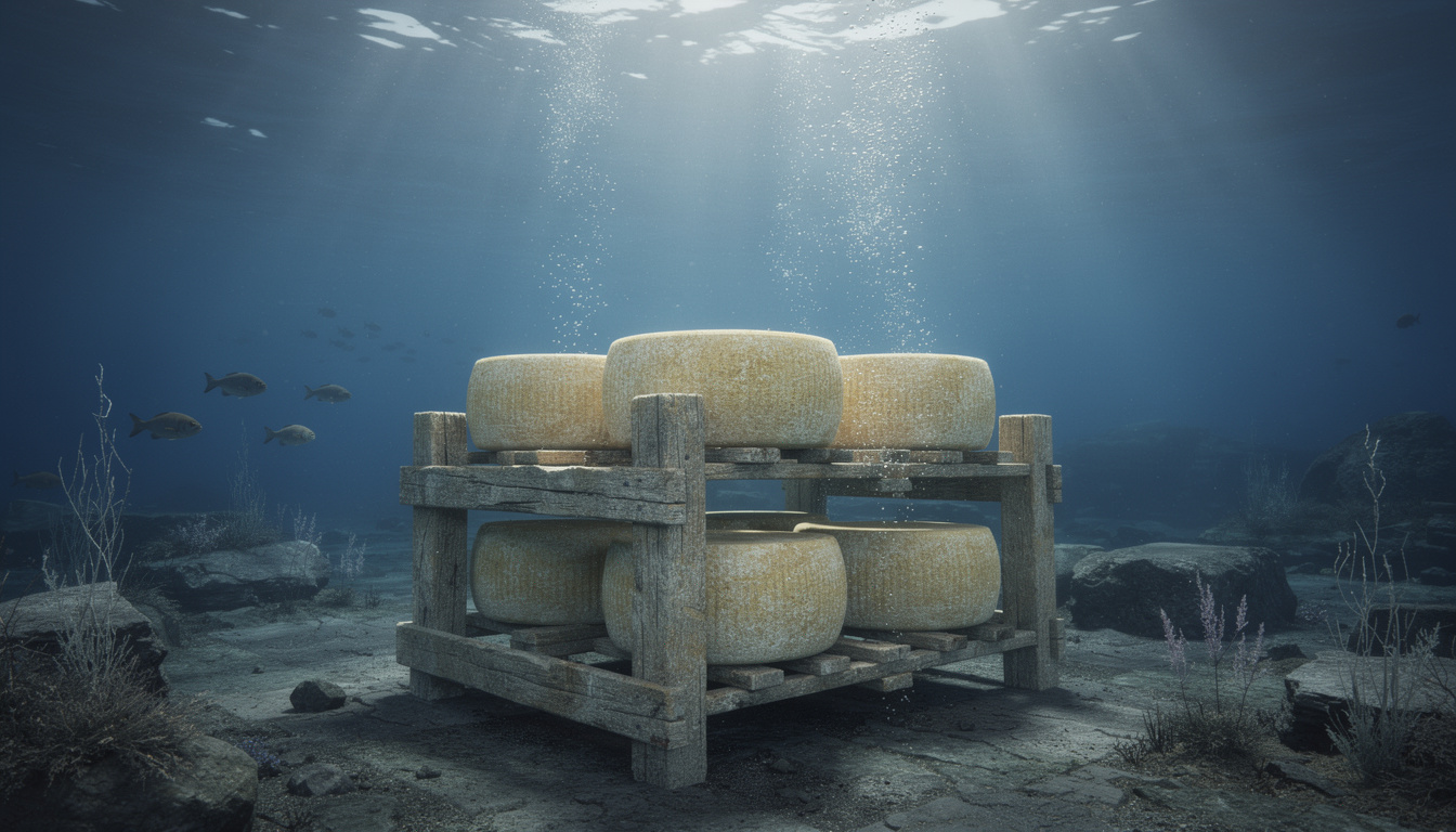 découvrez le processus innovant d'affinage en mer, un test technique unique de maturation de meules de fromage immergées à grande profondeur pour une saveur exceptionnelle.