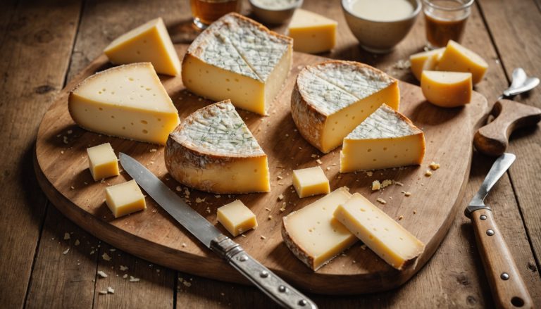 Plateau de fromages à pâte pressée riches en calcium : parmesan, emmental, comté