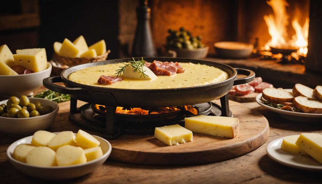 Assortiment de fromages fondus pour une raclette