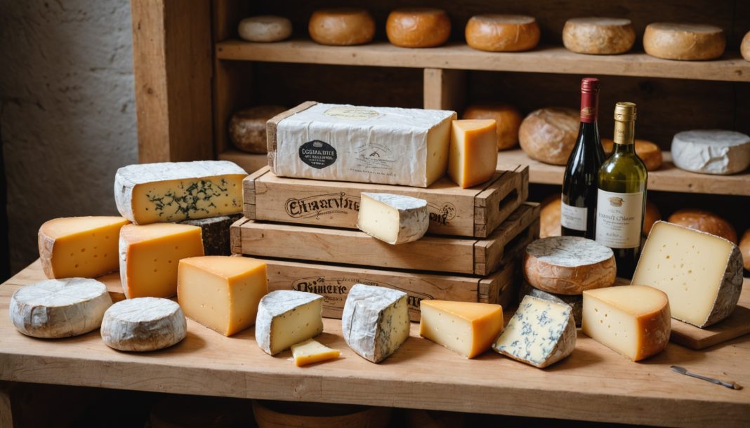 Caisse en bois de fromages artisanaux prête pour une livraison à froid