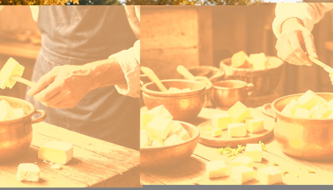 Mains façonnant un fromage artisanal dans des moules en osier lors d'un atelier de fabrication de fromage maison
